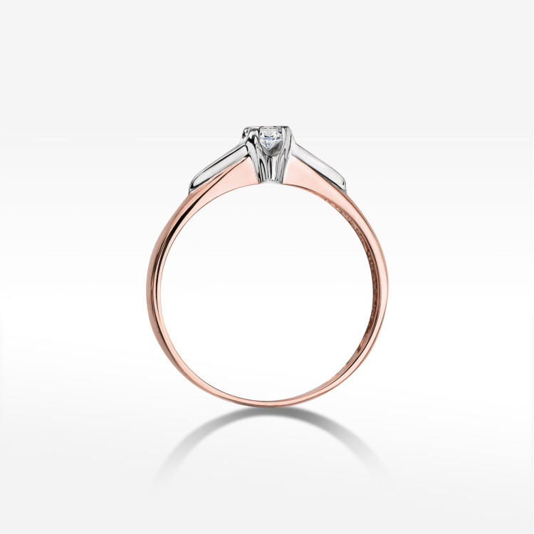 Pierścionek W0088 Diament 0,08ct różowe złoto