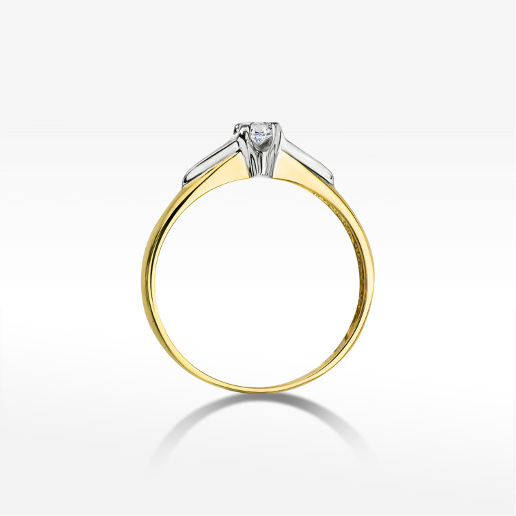 Pierścionek W0088 Diament 0,10ct żółte złoto