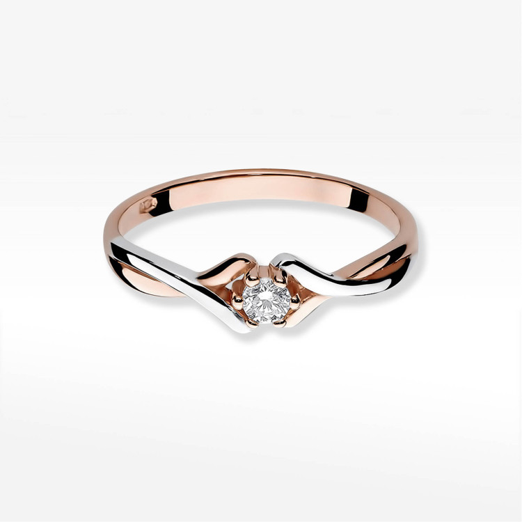 Pierścionek PV-123B Diament 0,08ct białe złoto