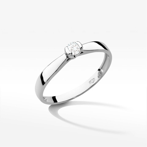 Pierścionek W0223 Diament 0,08ct białe złoto