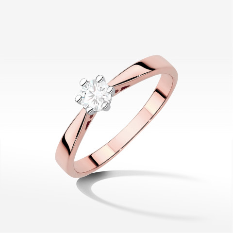 Pierścionek W0229B Diament Laboratoryjny 0,30ct różowe złoto