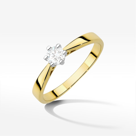 Pierścionek W0229B Diament Laboratoryjny 0,30ct żółte złoto