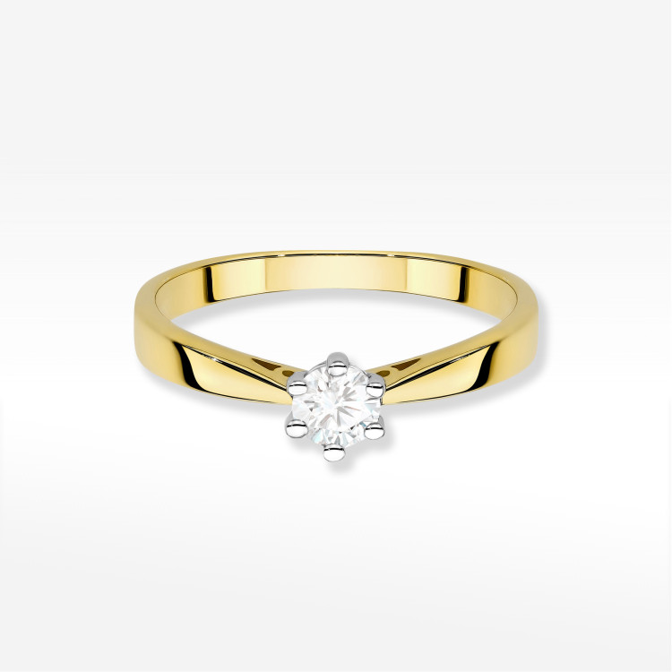 Pierścionek W0229B Diament Laboratoryjny 0,30ct żółte złoto