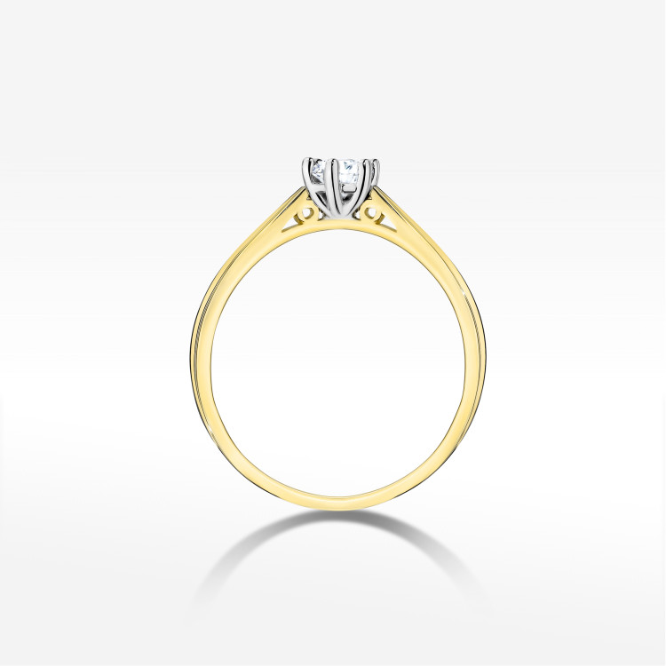 Pierścionek W0229B Diament Laboratoryjny 0,30ct żółte złoto