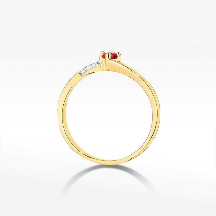 Pierścionek W0262 Rubin 0,15ct żółte złoto