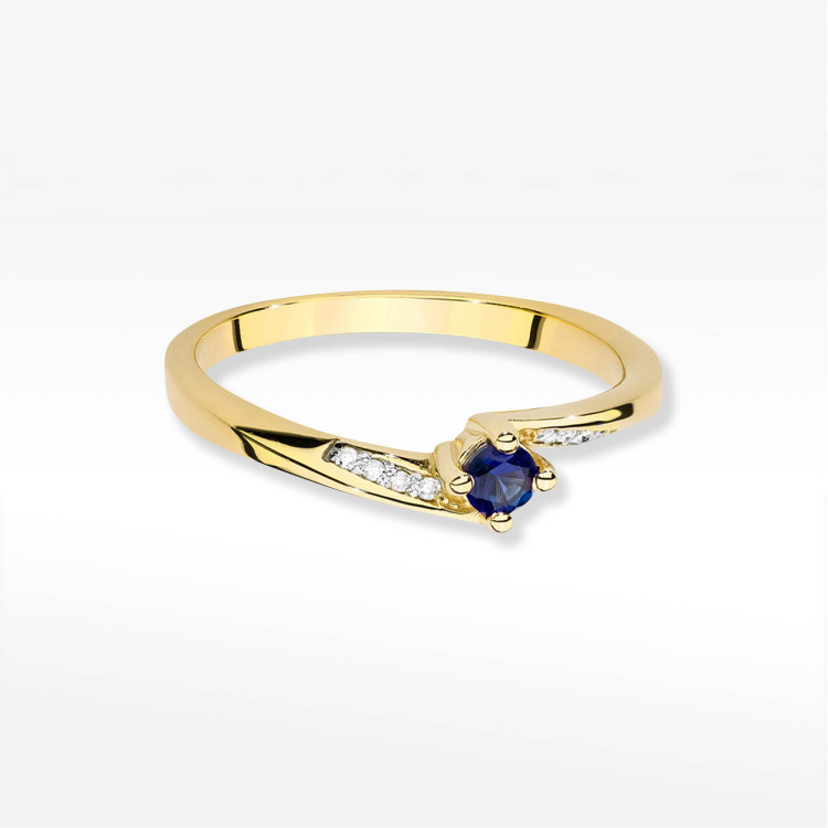 Pierścionek W0262 Szafir 0,15ct żółte złoto