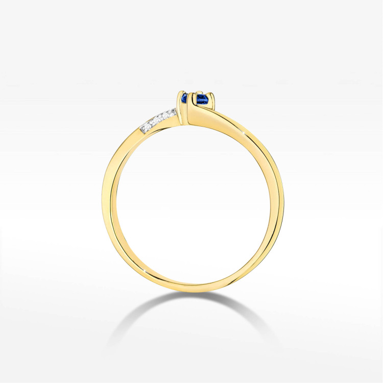 Pierścionek W0262 Szafir 0,15ct żółte złoto