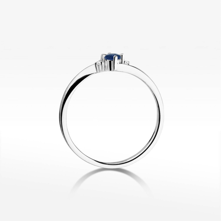 Pierścionek W0346B Szafir 0,30ct białe złoto