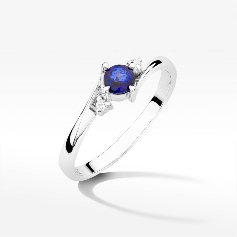Pierścionek W0346B Szafir 0,30ct białe złoto