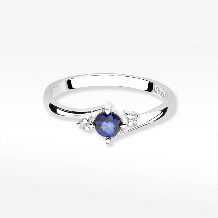 Pierścionek W0346B Szafir 0,30ct białe złoto