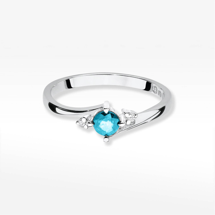 Pierścionek W0346B Topaz Swiss 0,25ct białe złoto