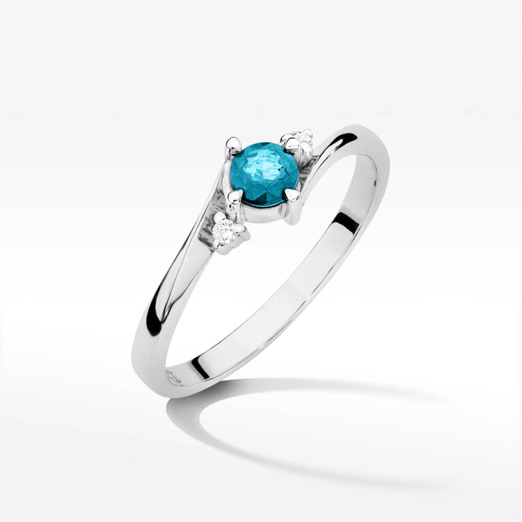 Pierścionek W0346B Topaz Swiss 0,25ct białe złoto