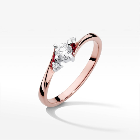 Pierścionek W0346B Diament 0,25ct różowe złoto