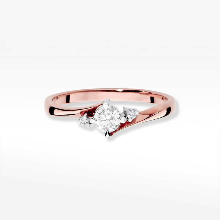Pierścionek W0346B Diament 0,25ct różowe złoto