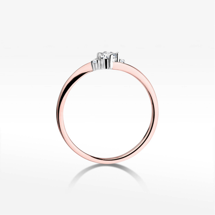 Pierścionek W0346B Diament 0,25ct różowe złoto
