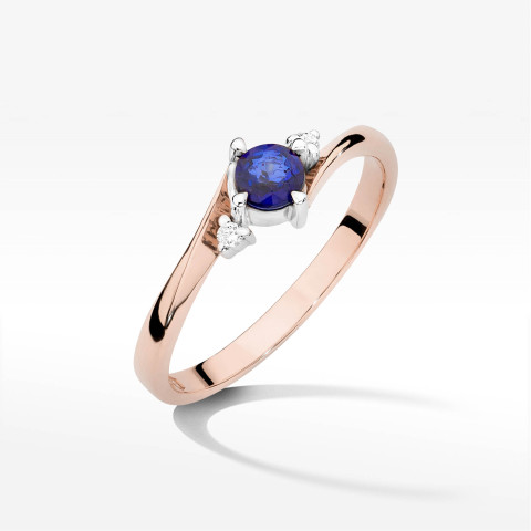 Pierścionek W0346B Szafir 0,30ct różowe złoto
