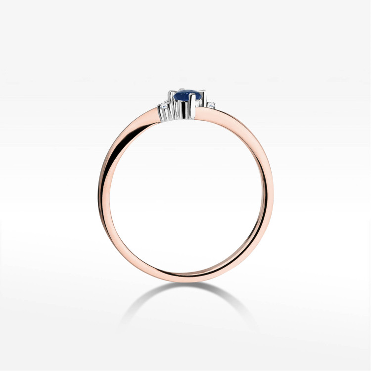 Pierścionek W0346B Szafir 0,30ct różowe złoto