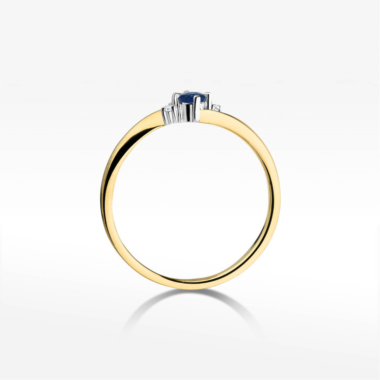 Pierścionek W0346B Szafir 0,30ct żółte złoto