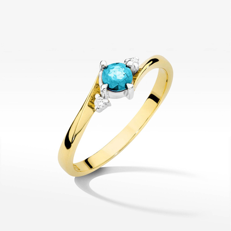 Pierścionek W0346B Topaz Swiss 0,25ct żółte złoto