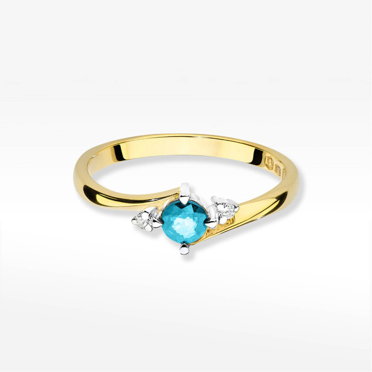 Pierścionek W0346B Topaz Swiss 0,25ct żółte złoto
