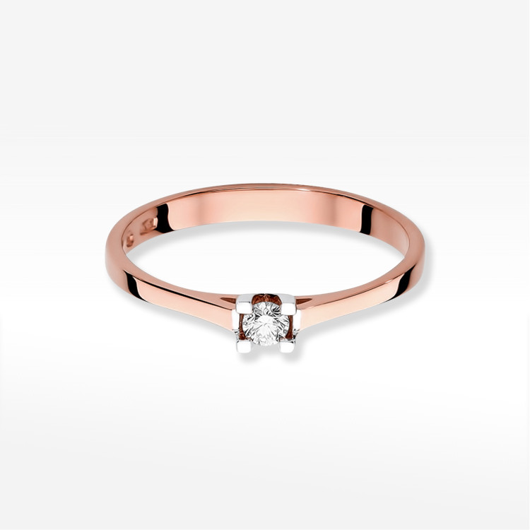 Pierścionek W0407 Diament 0,09ct różowe złoto