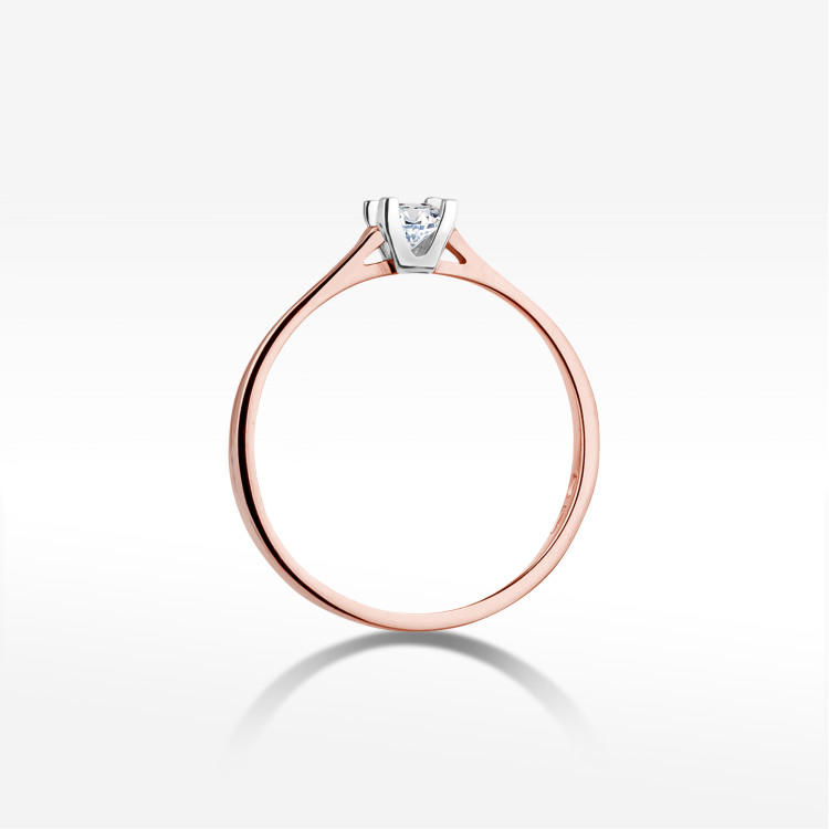 Pierścionek W0407 Diament 0,09ct różowe złoto