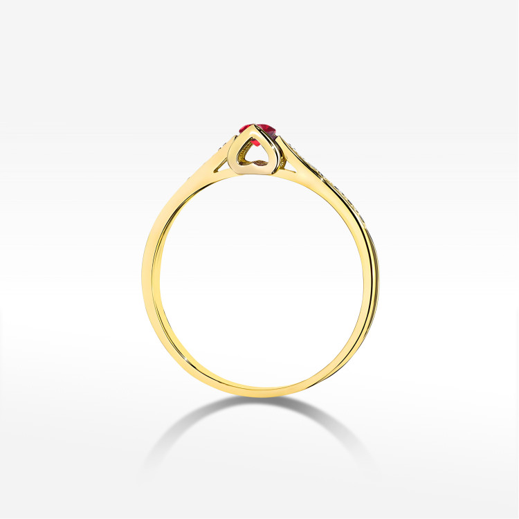 Pierścionek W0435 Rubin 0,15ct żółte złoto