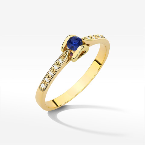 Pierścionek W0435 Szafir 0,15ct żółte złoto