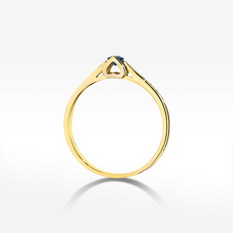 Pierścionek W0435 Szafir 0,15ct żółte złoto