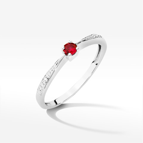 Pierścionek PV-236 Rubin 0,15ct białe złoto