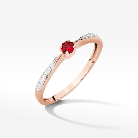 Pierścionek PV-236 Rubin 0,15ct różowe złoto