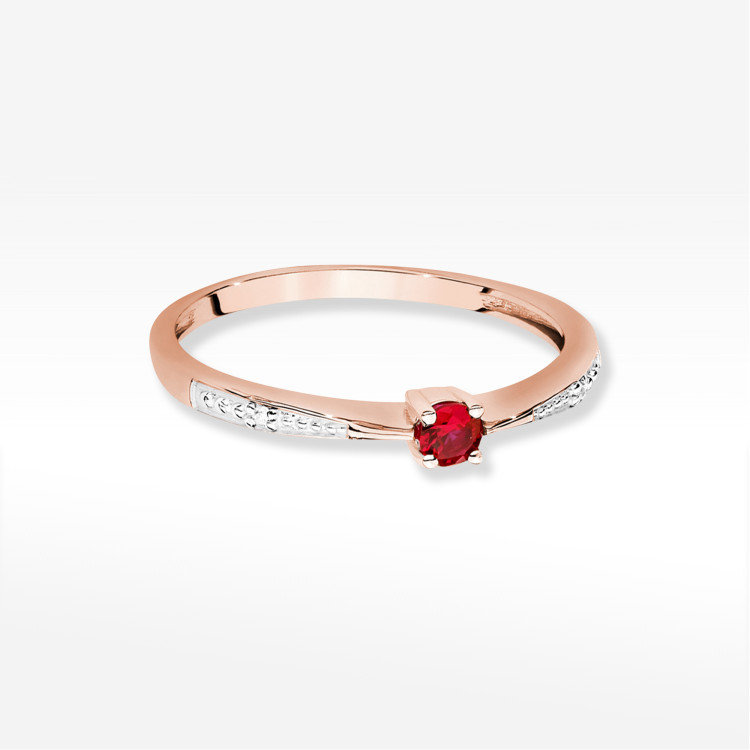 Pierścionek PV-236 Rubin 0,15ct różowe złoto