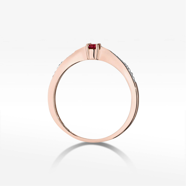 Pierścionek PV-236 Rubin 0,15ct różowe złoto