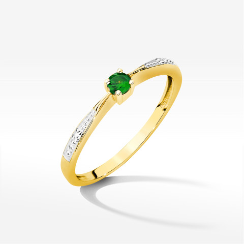 Pierścionek PV-236 Szmaragd 0,15ct żółte złoto