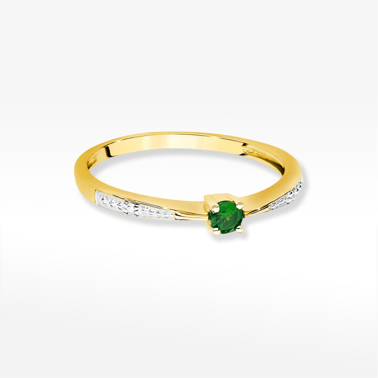 Pierścionek PV-236 Szmaragd 0,15ct żółte złoto