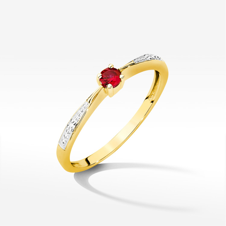 Pierścionek PV-236 Rubin 0,15ct żółte złoto