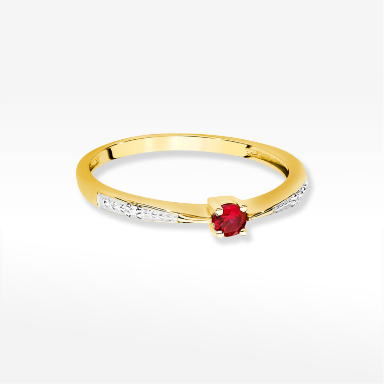 Pierścionek PV-236 Rubin 0,15ct żółte złoto