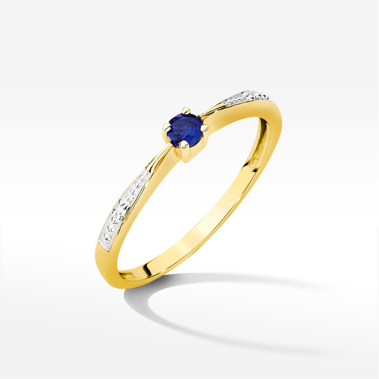 Pierścionek PV-236 Szafir 0,15ct żółte złoto