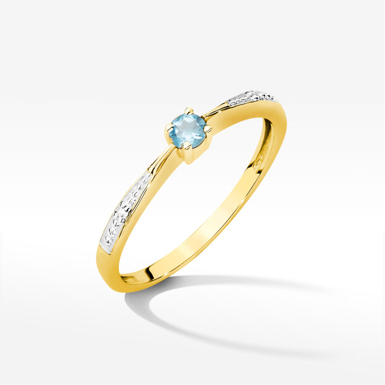 Pierścionek PV-236 Topaz Swiss 0,15ct żółte złoto