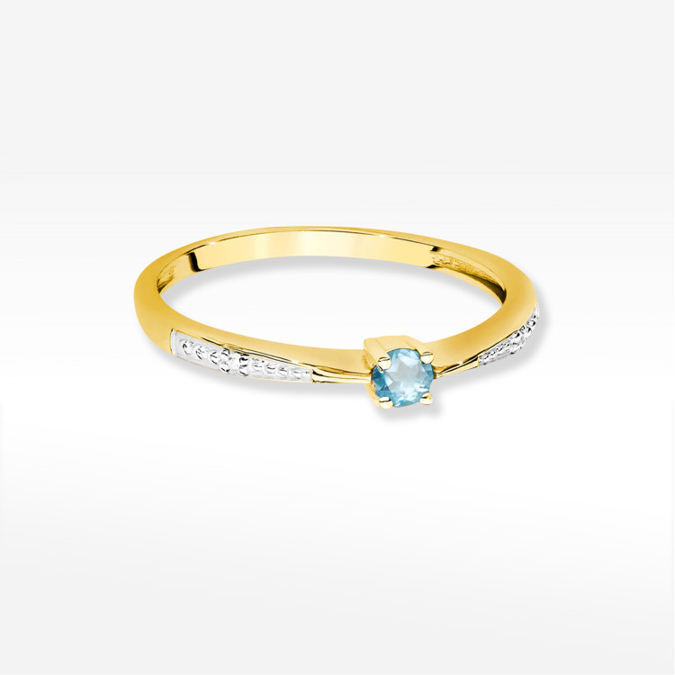 Pierścionek PV-236 Topaz Swiss 0,15ct żółte złoto