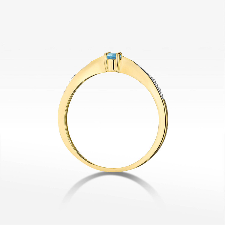 Pierścionek PV-236 Topaz Swiss 0,15ct żółte złoto