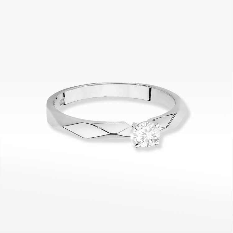 Pierścionek W0484 Diament 0,10ct białe złoto