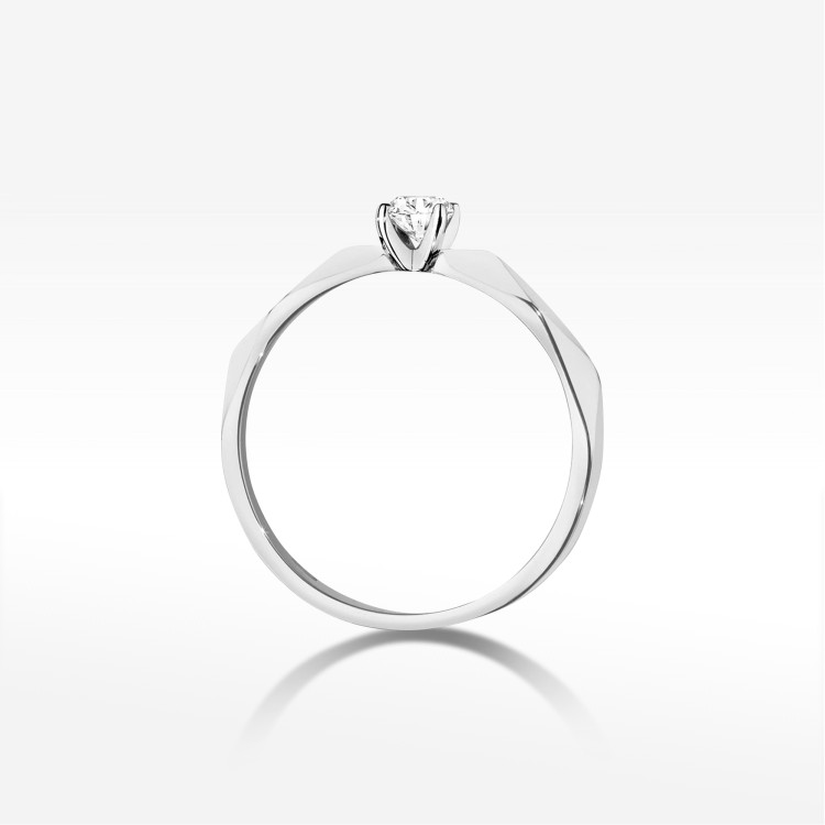 Pierścionek W0484 Diament 0,10ct białe złoto