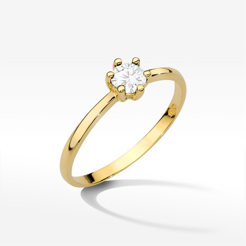Pierścionek PV-227 Diament 0,30ct żółte złoto