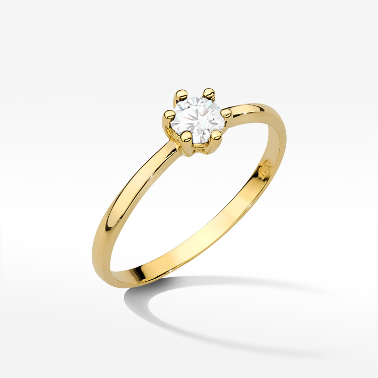 Pierścionek PV-227 Diament 0,30ct żółte złoto