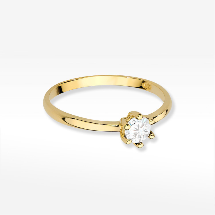 Pierścionek PV-227 Diament 0,30ct żółte złoto