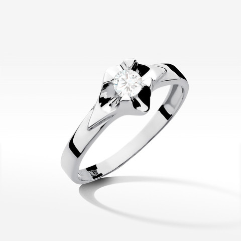 Pierścionek W0155 Diament Laboratoryjny 0,30ct białe złoto