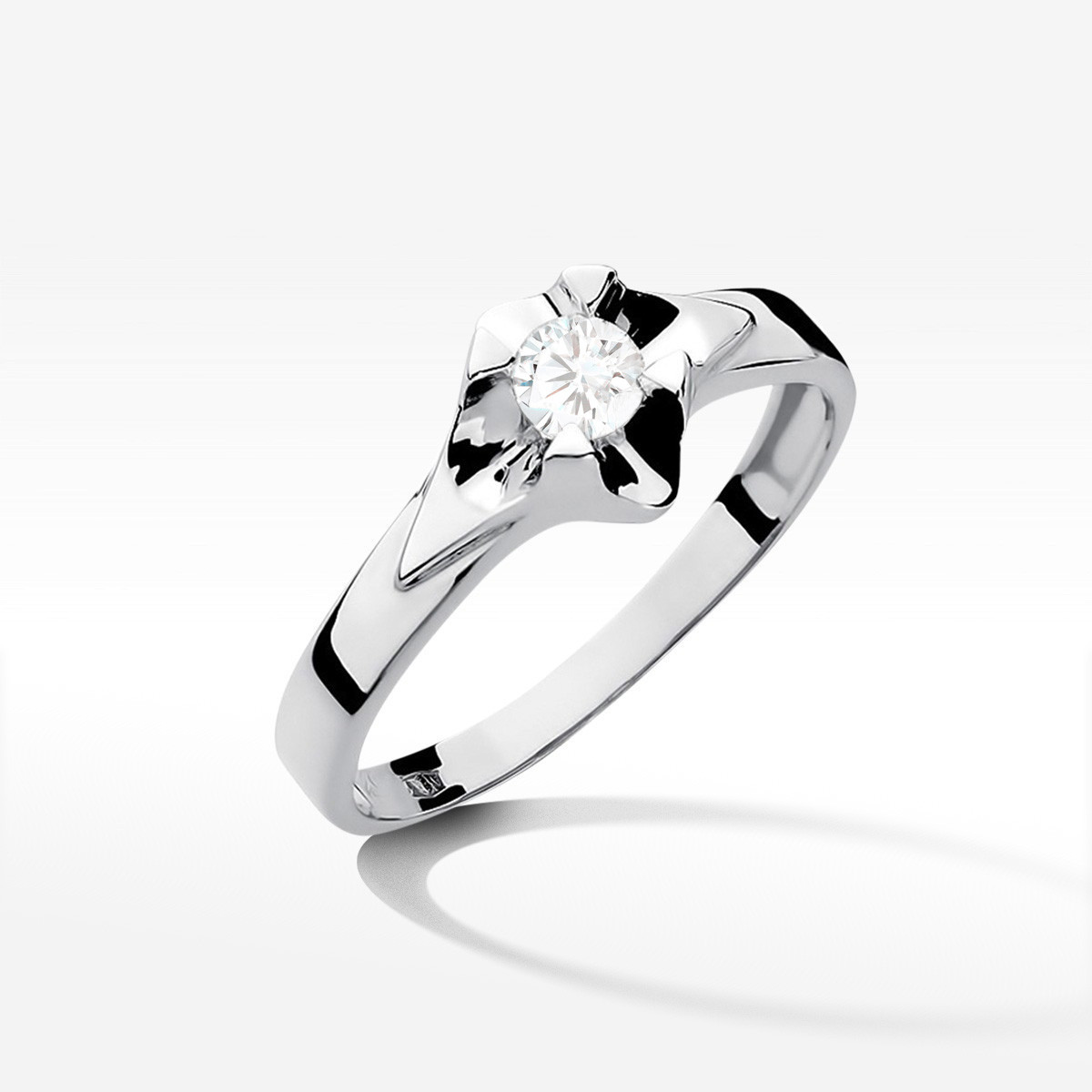 Pierścionek W0155 Diament Laboratoryjny 0,30ct białe złoto