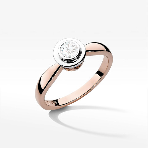 Pierścionek W0294 Diament 0,30ct różowe złoto
