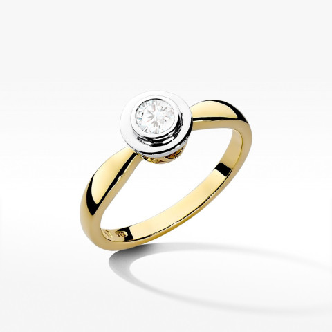 Pierścionek W0294 Diament Laboratoryjny 0,30ct żółte złoto